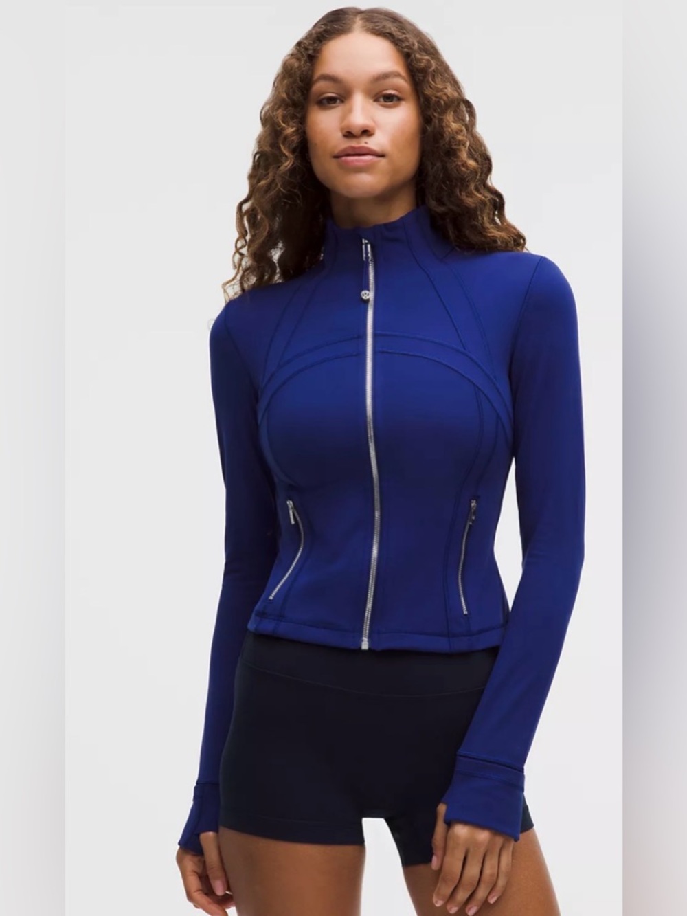 NWT Lululemon Define Cropped Jacket Clubhouse Blue/Mirror Silver sz 2